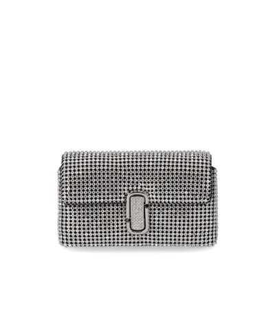 Marc Jacobs The Rhinestone J Marc Mini Crystals Bag In Silver