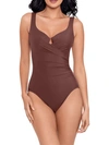 Miraclesuit Plus Size Escape Underwire Allover-slimming Wrap One-piece Swimsuit In Tamarind