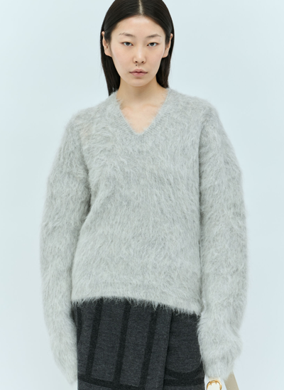 Totême Petite Alpaca-blend Knit Sweater In Grey