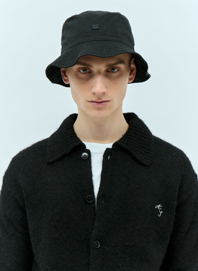 Acne Studios Micro Face Patch Bucket Hat In Black