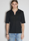 Saint Laurent Polo Cassandre In Wool Sweater In Black
