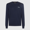 APC A.P.C. NAVY BLUE AND WHITE COTTON JUMPER