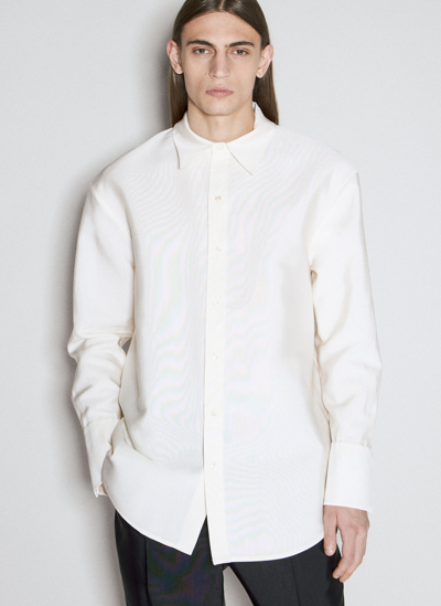 Saint Laurent Faille Overshirt In White