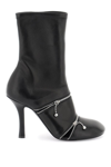 BURBERRY BURBERRY LEATHER PEEP ANKLE BOOTS