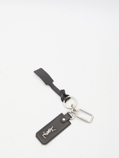 Saint Laurent Cassandre Keyring In Black