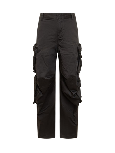 Diesel P-huges-new Wide-leg Cargo Trousers In Black