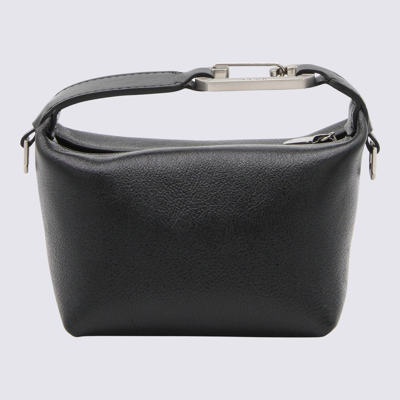 Eéra Adjustable Strap Leather Moonbag Handbag In Black