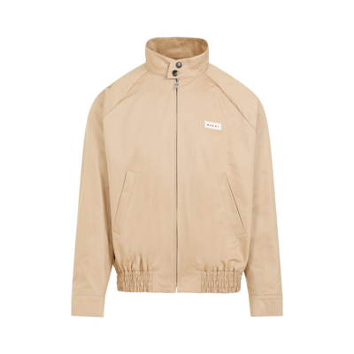 Marni Logo Patch Zipped Jacket In Nude & Neutrals