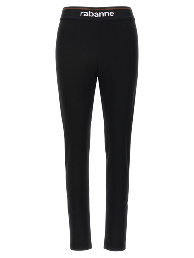 Rabanne Paco  Logo Leggings In Black