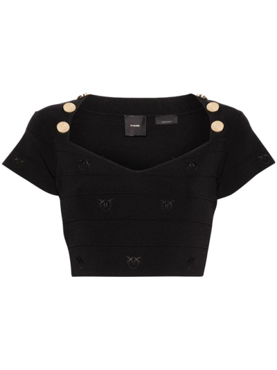 Pinko Cropped Top In Black