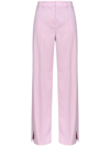 Pinko High-waisted Wide-leg Trousers In Pink
