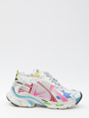 Balenciaga Mesh And Nylon Multicolor Worn-out Effect Runner Sneakers Shoes In Multicolor