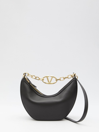 Valentino Garavani Vlogo Moon Small Hobo Bag In Black