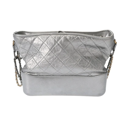 Pre-owned Chanel Gabrielle Silver Leather Shoulder Bag ()