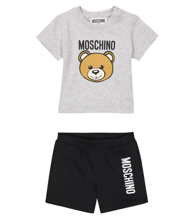 Moschino Baby Set Aus T-shirt Und Shorts In Grey