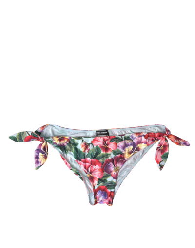 Dolce & Gabbana Multicolor Floral Swimwear Bottom Beachwear Bikini