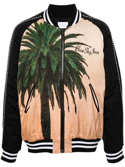 Blue Sky Inn Graphic-print Bomber Jacket In Black