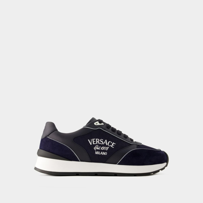 Versace New Runner Trainers -  - Leather - Blue Navy