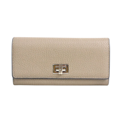 Fendi Continental Beige Leather Wallet  ()