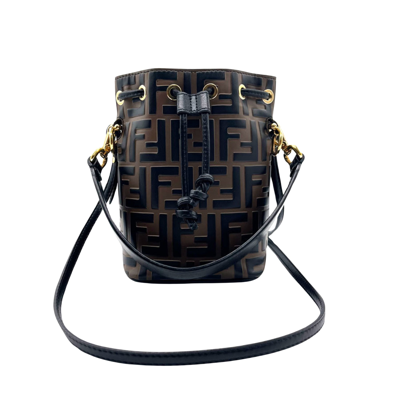 Fendi Ff Brown Leather Shoulder Bag ()