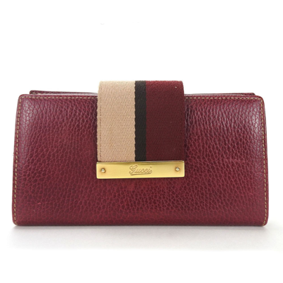 Gucci Burgundy Leather Wallet  ()