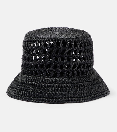 Prada Logo Bucket Hat In Black