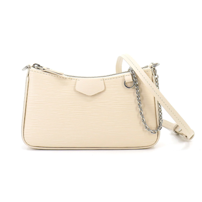 Pre-owned Louis Vuitton Easy Pouch Beige Leather Clutch Bag ()