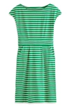 Boden Florrie Floral Jersey Dress In Green Tambourine, Ivory Stripe