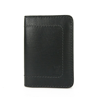 Pre-owned Louis Vuitton Utah Black Leather Wallet  ()