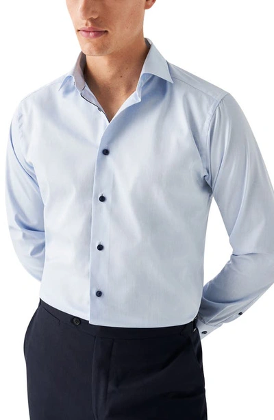 Eton Men's Slim Fit Textured Twill Dress Shirt In Lt/pastel Blue