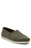 Toms Alpargata Faux Leather Trim Slip-on Sneaker In Green