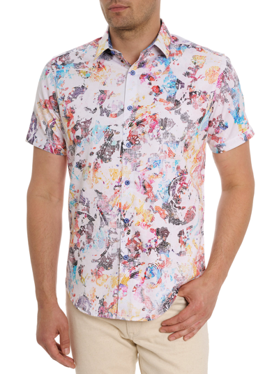 Robert Graham Splash Of Colour Short Sleeve Button Down Shirt In Multi