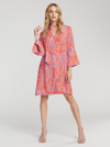 Robert Graham Brenna Floral-print Bell-sleeve Midi Dress In Pink