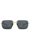 Prada Rectangular Sunglasses In Satin Yellow Gold