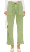 Ag Analeigh High Rise Straight Leg Jeans In Sulfur Forest Green In Sulfur Forest Pike