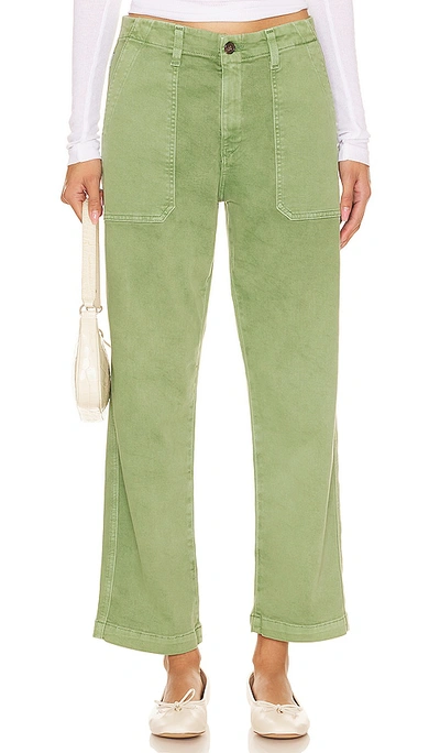 Ag Analeigh High Rise Straight Leg Jeans In Sulfur Forest Green In Sulfur Forest Pike
