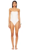 MILLY CABANA TEXTURED RUCHED ONE PIECE