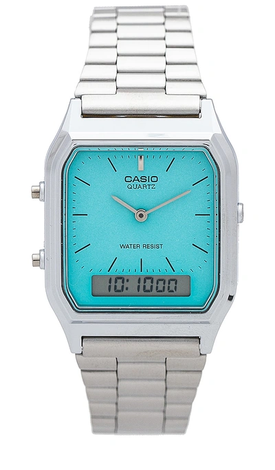 Casio Aq230 Series Watch In Tiffany Blue