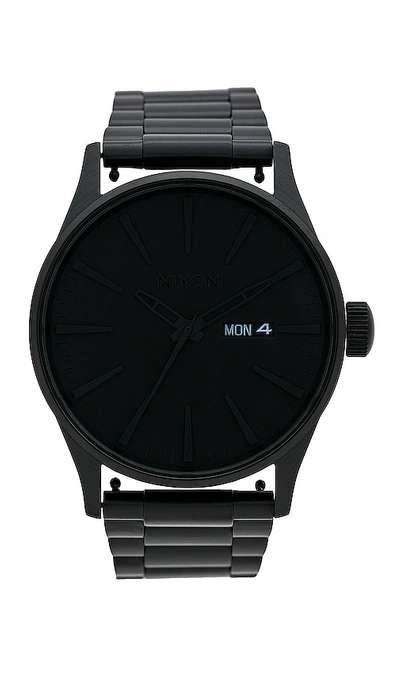 Nixon Sentry Stainless Steel Watch In Black