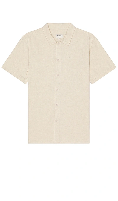 Rhythm Classic Linen Short Sleeve Shirt In Sand