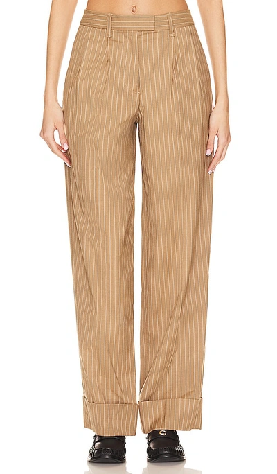 Rag & Bone Marianne Wool Pant In Camel Stripe