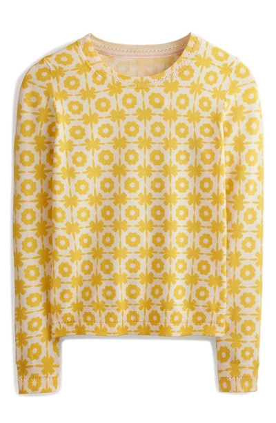 Boden Catriona Cotton Crew Sweater Passion Fruit Print Women