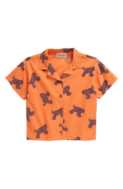 Bobo Choses Orange Shirt For Kids With Chetaahs