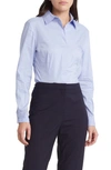 Hugo Boss Slim-fit Blouse In An Organic-cotton Blend In Light Blue