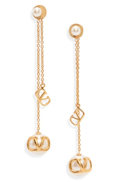 Valentino Garavani Gold Pearl Earrings
