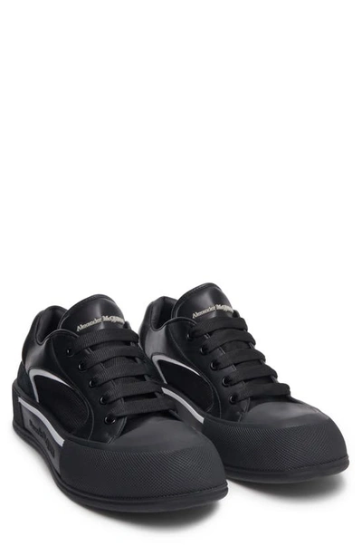 Alexander Mcqueen Deck Nylon Sneakers In Black/white