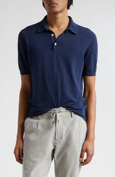 Eleventy Polo Jersey Blu Navy In Blue