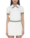 Alexia Admor Lena Stripe Short Sleeve Polo Sweater