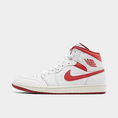Nike Air Jordan 1 Mid Se Trainers White / Lobster In White/lobster/dune Red/sail