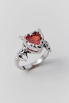 URBAN OUTFITTERS DEVIL HEART RING IN SILVER, MEN'S AT URBAN OUTFITTERS